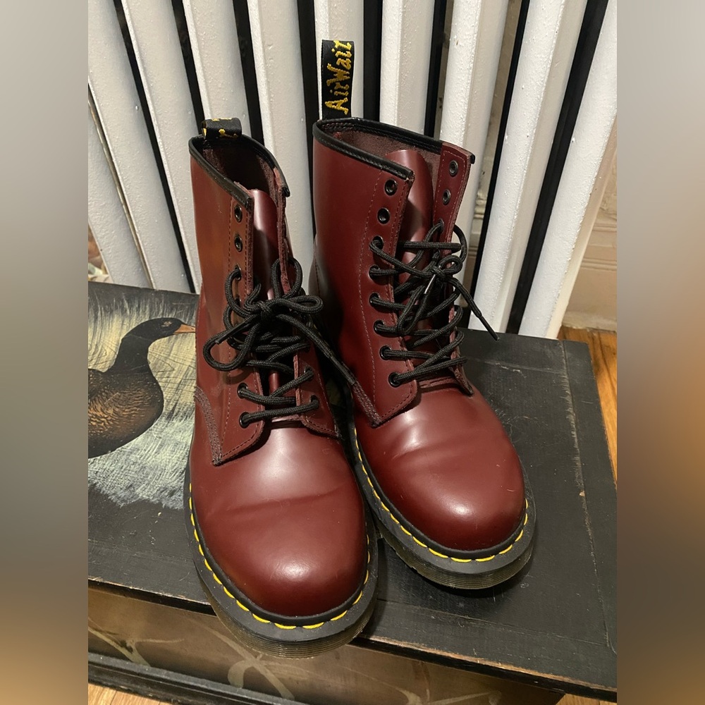 Dr. Martens 1460 SMOOTH LEATHER LACE UP BOOTS in “Cherry Red”